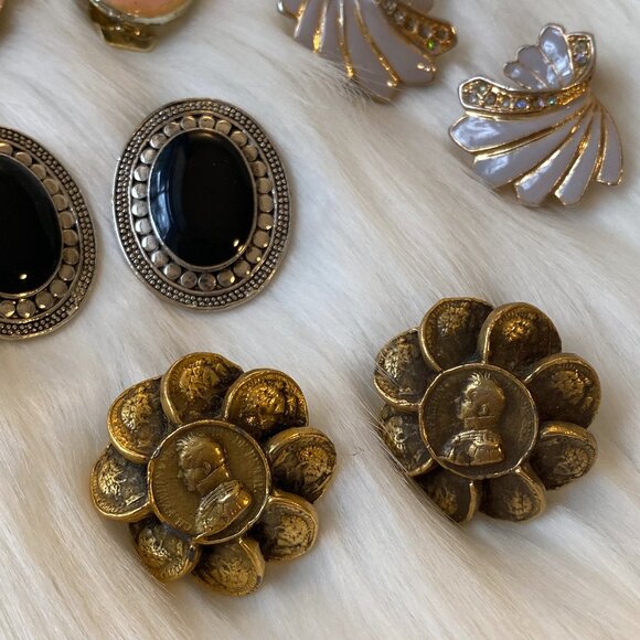 COLLECTION OF CLIP/SCREWBACK EARRINGS (TARA, CORO, 925 STERLING) - Picture 6 of 16